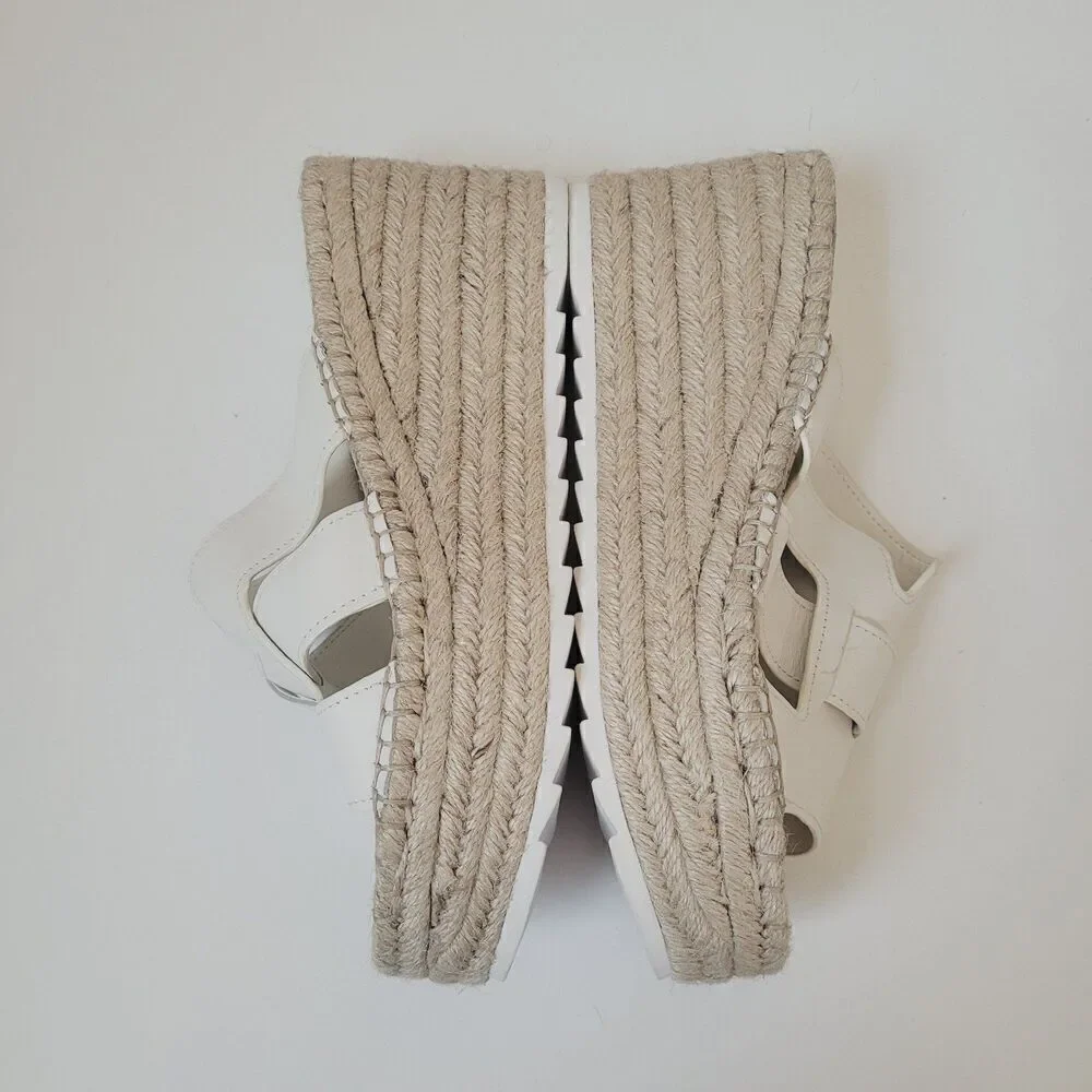 Marc Fisher Robbyn White Espadrille Slip on Sandal Size 9.5 - Picture 2 of 7